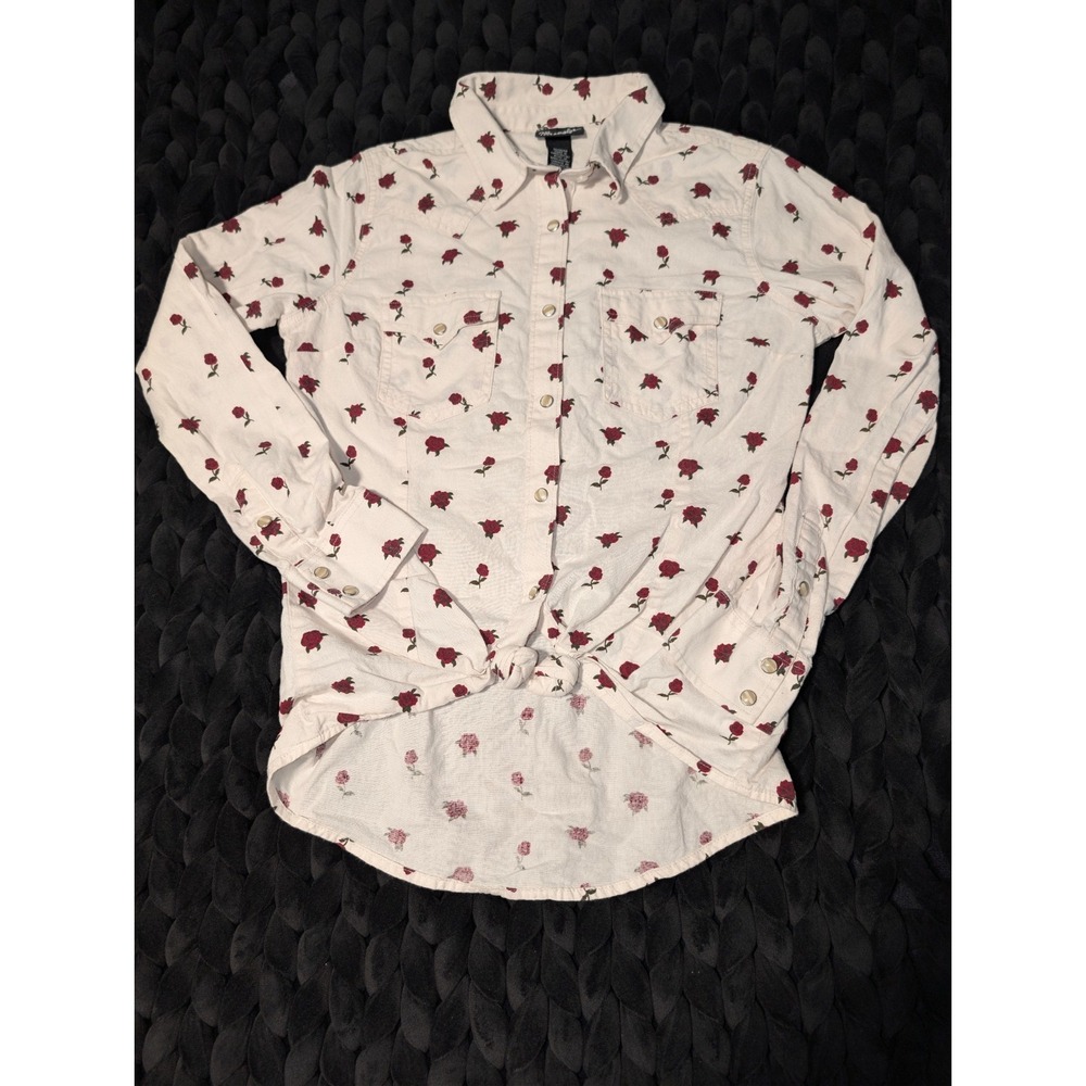 Wrangler Retro Women's Floral Print Long Sleeve Button Down Shirt Size Medium